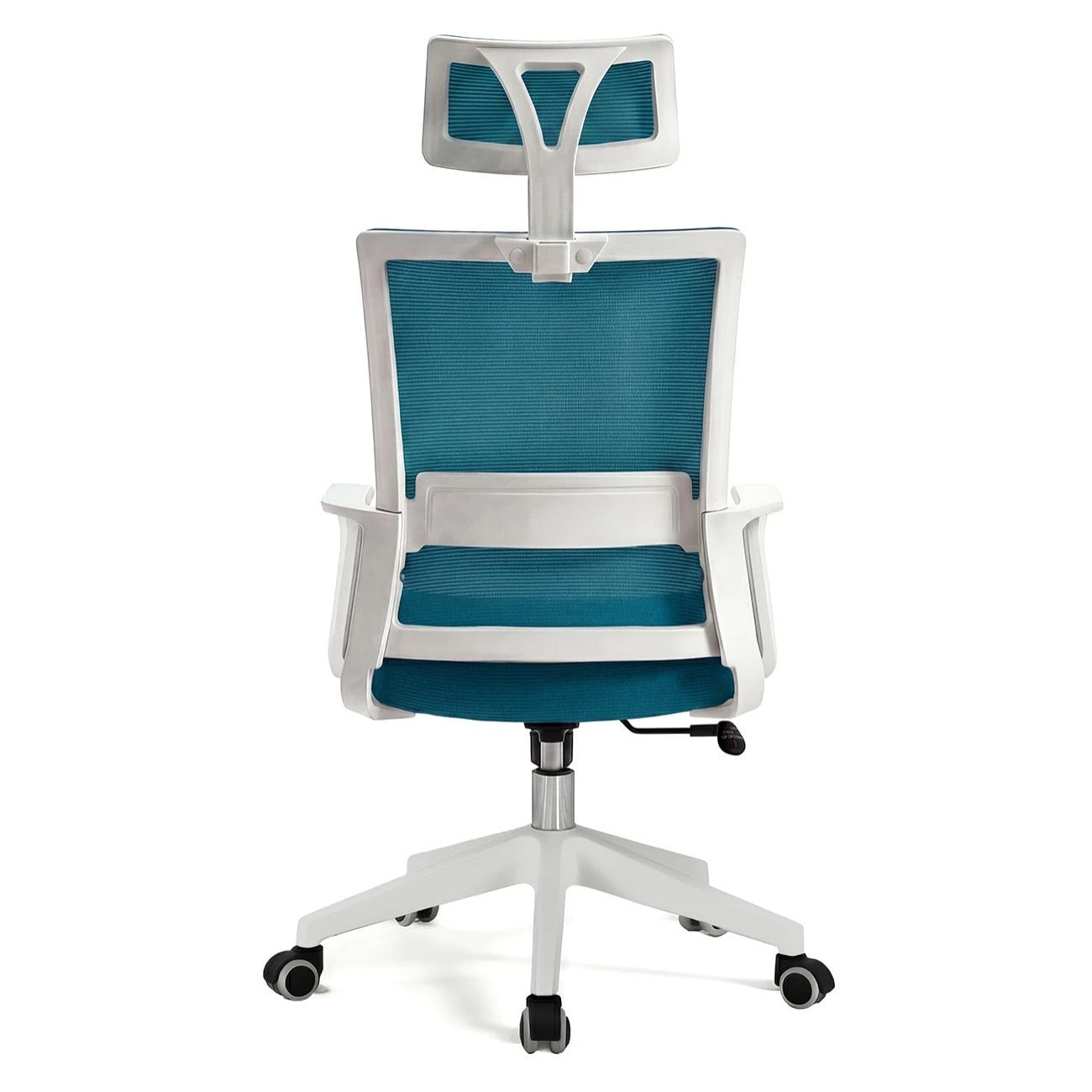 Silla de oficina ergonómica en blanco y turquesa 111-121x51 cm Dafne Tex Blanco - Turquesa