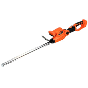 Taille-haies télescopique sans fil 100W 2 batteries lame asymétrique double action 51 cm orange