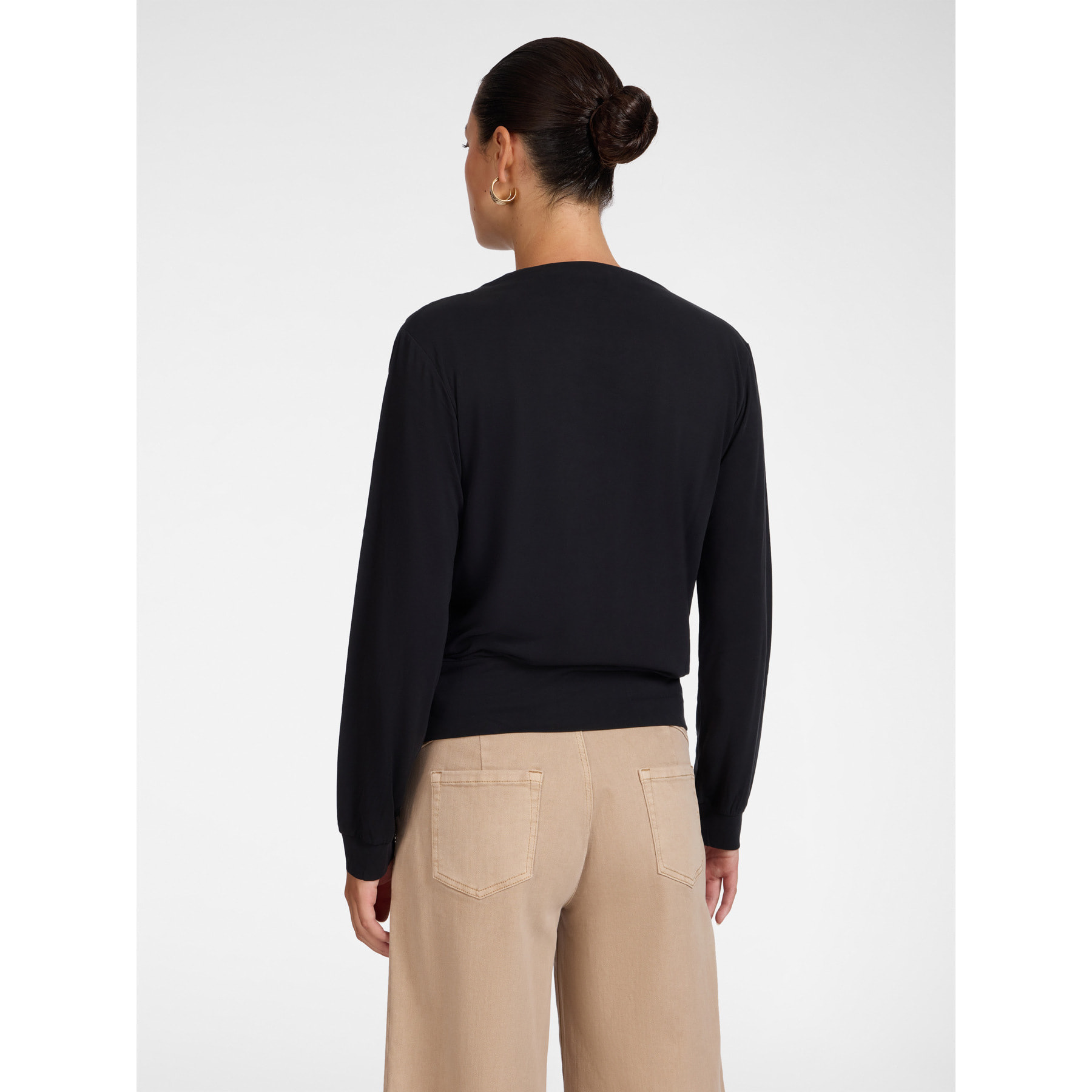 Elena Mirò - T-shirt misto modal con scollo barchetta - Nero