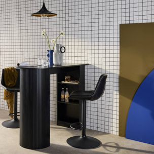 Table bar, table haute de cuisine décor bois avec rangements WALLIS