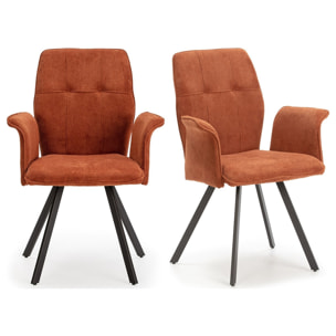 Lot de 2 fauteuils de table en tissu - ALANN