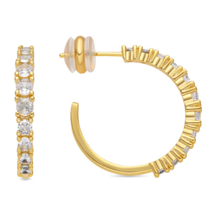Pendientes acabado oro amarillo de 18k y Circonita Brillante