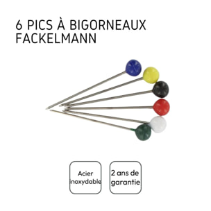 Lot de 6 pics à bigorneaux Fackelmann