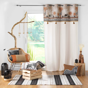 Rideau avec top esprit safari - Taupe