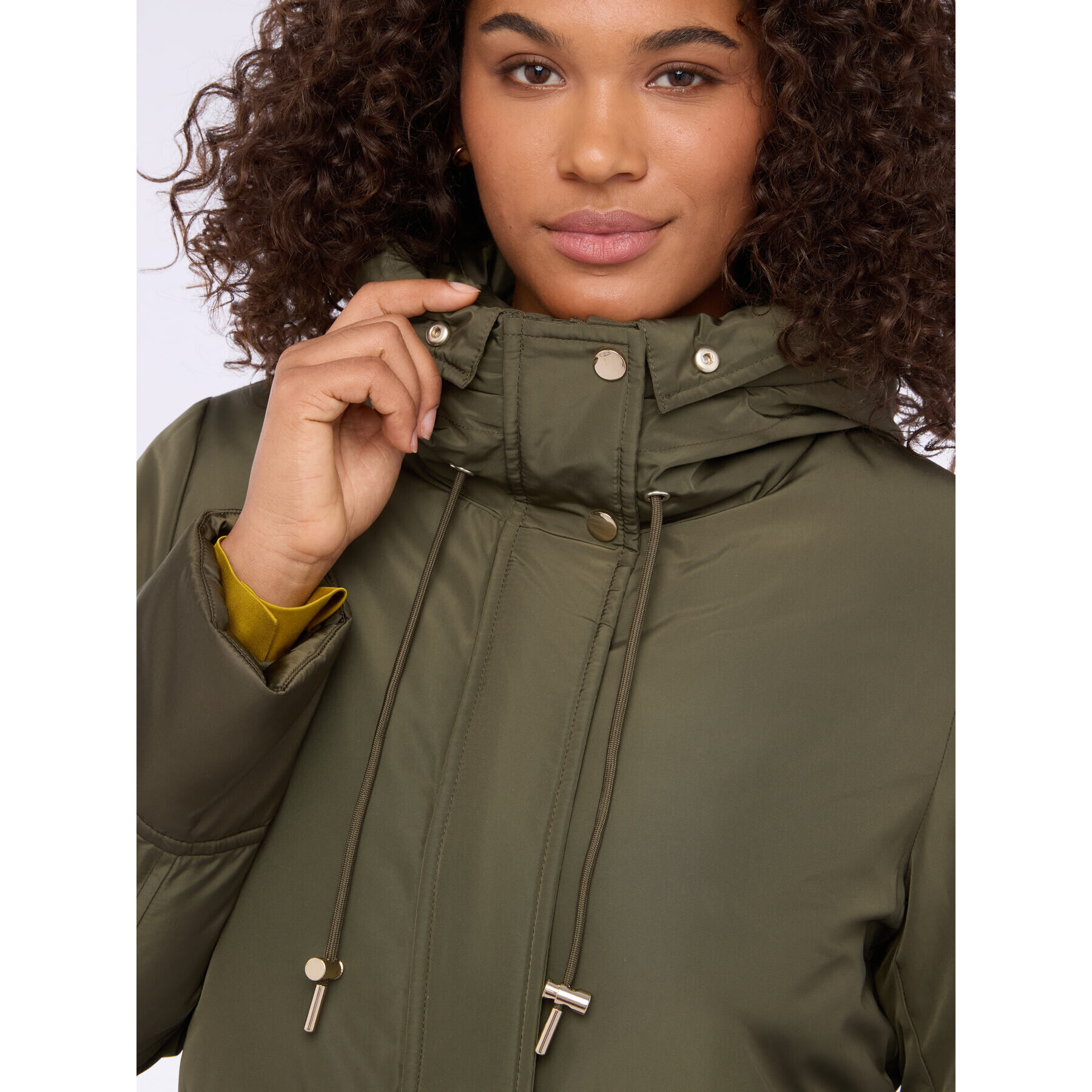Fiorella Rubino - Parka con cappuccio peluches - Verde militare