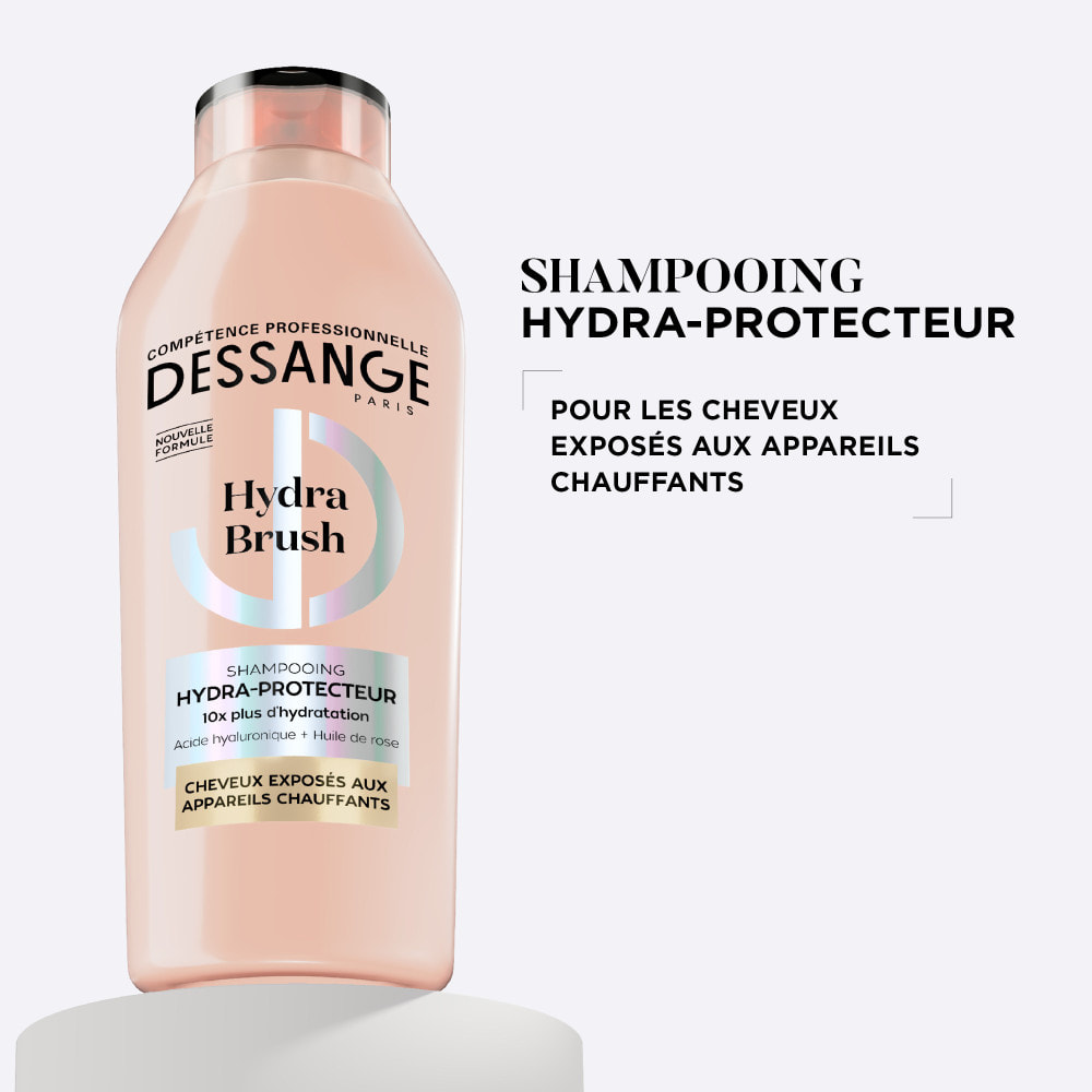 Dessange Hydra-Brush Shampooing Hydra-Protecteur pour Cheveux Exposés aux Appareils Chauffants 280ml Lot de 2
