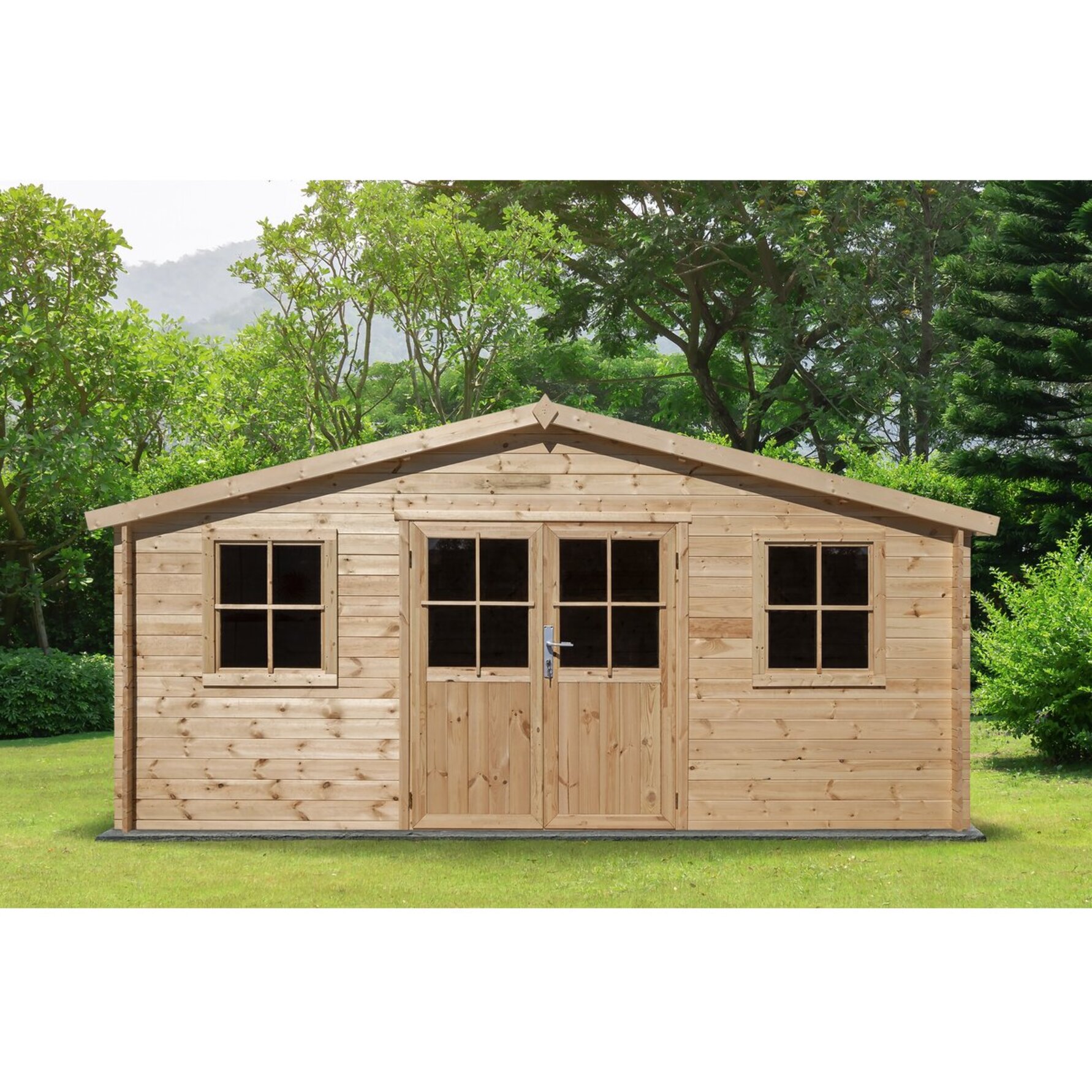 Abri de jardin bois "Alex" - 20.20 m² - 4.80 x 4.00 x 2.39 m - 28 mm