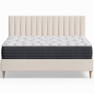 Pack lit en velours + Matelas mémoire de forme - ELIOT & MEMO HR
