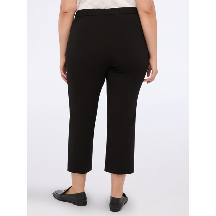 Fiorella Rubino - Pantaloni kick flare in tessuto stretch - Nero