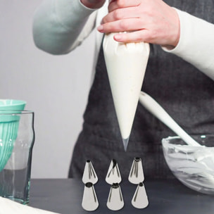 Lot de 6 douilles à pâtisserie en inox petit modèle Zenker Smart Pastry