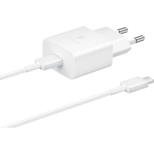 Chargeur secteur SAMSUNG 15W USB-C + cable blanc