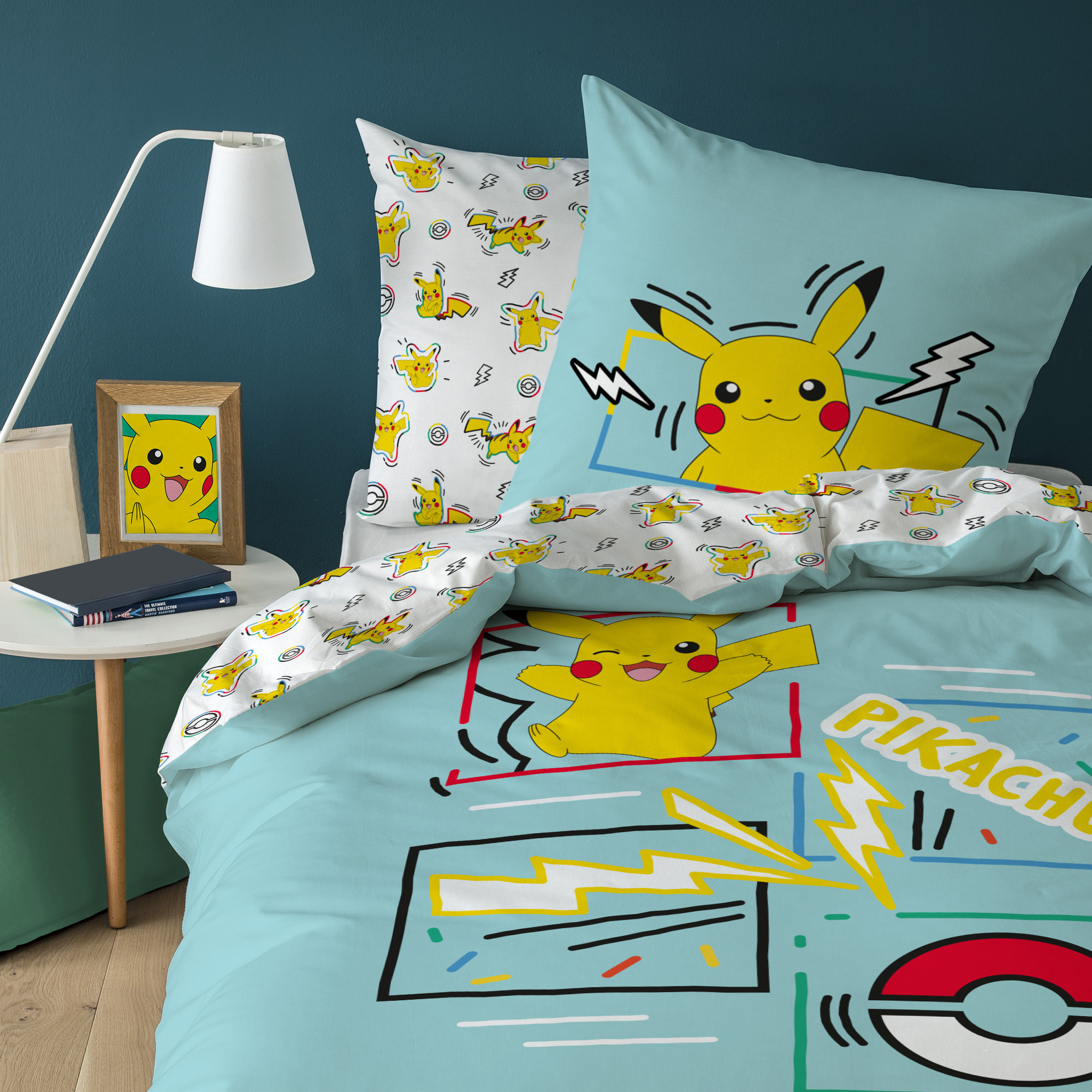 Parure de lit imprimée 100% coton, POKEMON ANIMATION