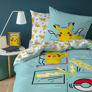 Parure de lit imprimée 100% coton, POKEMON ANIMATION