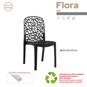 Set seis sillas flora antracita