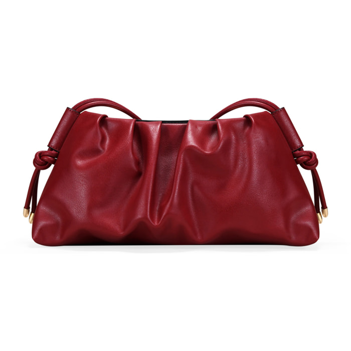 Bolso bandolera rojo con fruncido