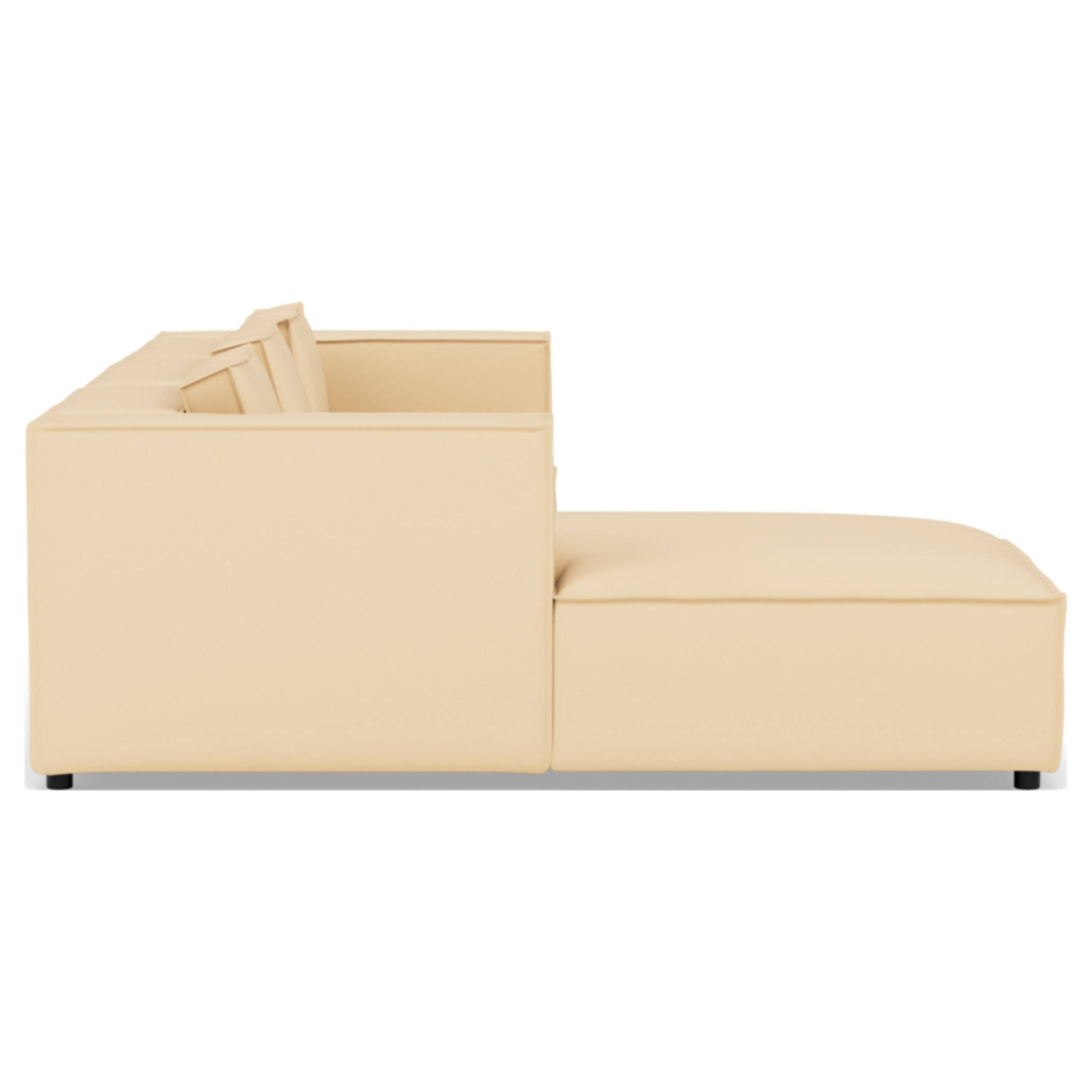 Stella - canapé d'angle gauche 4 places en simili - Beige