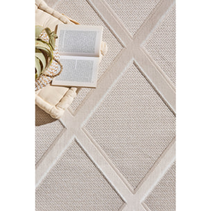 Tapis Loopin 328 Creme 200x280 cm - Motif en relief - Indoor & Outdoor