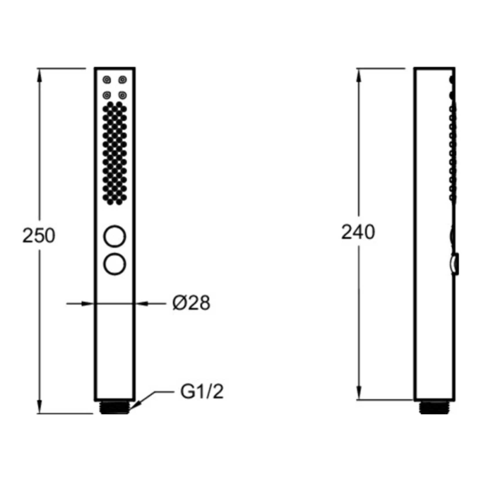 Pommeau de douche Shift+ rond 2 jets noir mat + flexible