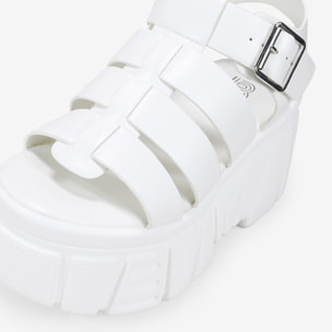 Sandalias cangrejeras con plataforma blancas