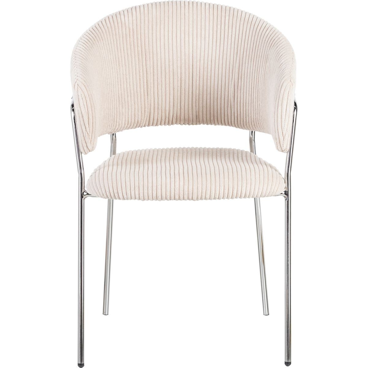 Lot de 2 chaises en velours côtelé, piètement chromé - ISYA