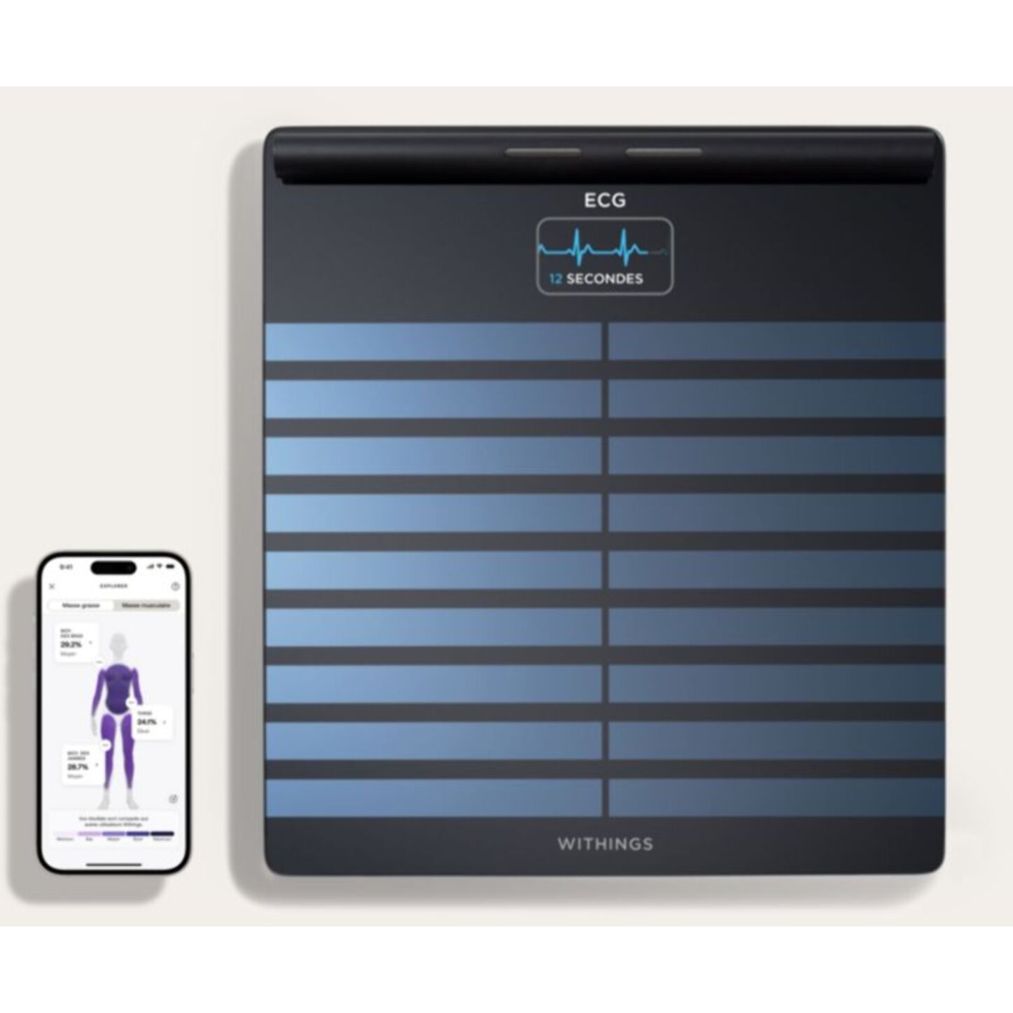 Pèse personne connecté WITHINGS Body Scan noir