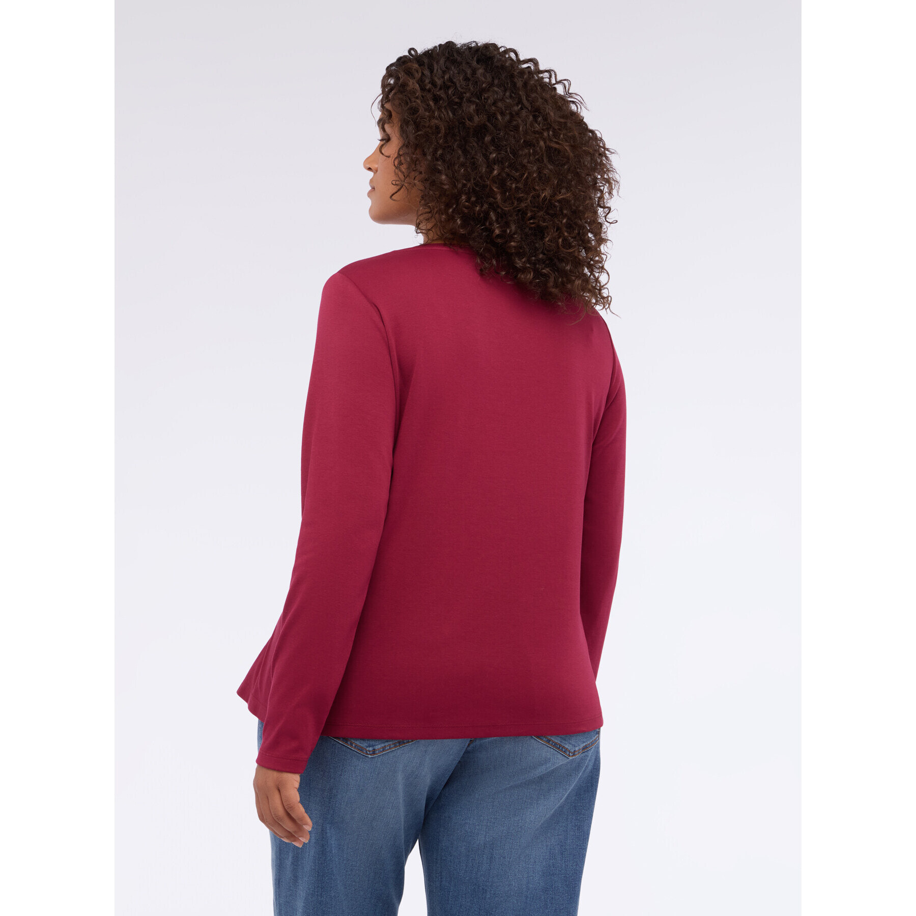 Fiorella Rubino - T-shirt in jersey con design a portafoglio - Bordeaux