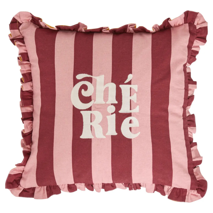 Coussin Cherry rouge carmin 46x46cm