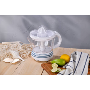 exprimidor de 40w de potencia - capacidad de 1.2 litros - arranque y parado automático - 2 conos para 2 tipos fruta