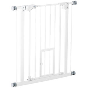 Barrera de Seguridad Perros Escaleras Puertas 74-80 cm con Puerta Altura 76,2 cm