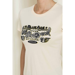 T-SHIRT GIROCOLLO CON STAMPA REPLICA