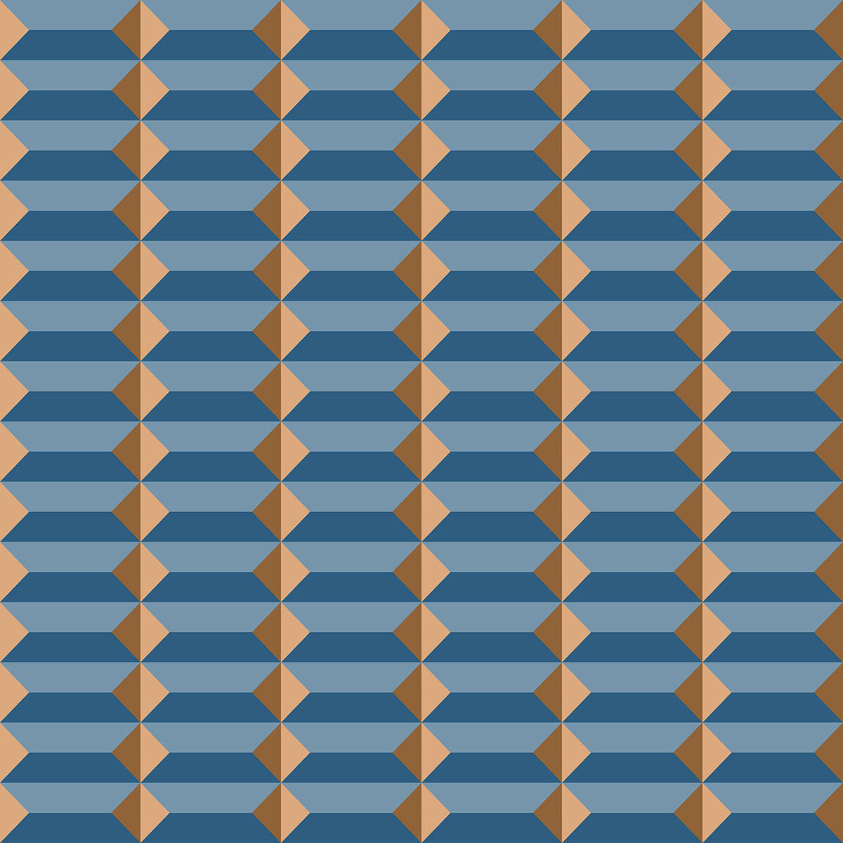 Papier peint, op art bleu Intissé