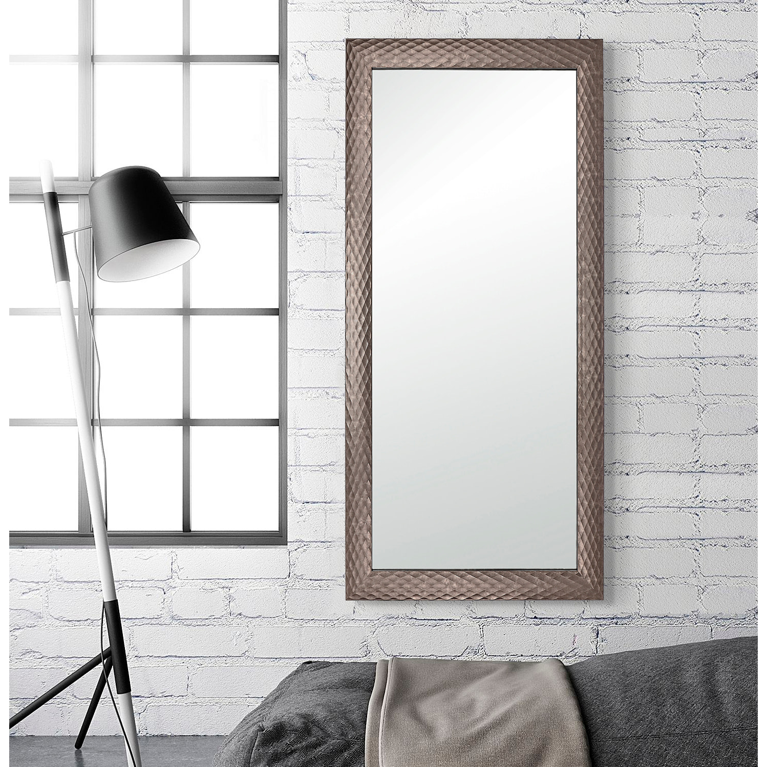 Espejo Rombo poliestireno dorado champagne 145x74x3 cm