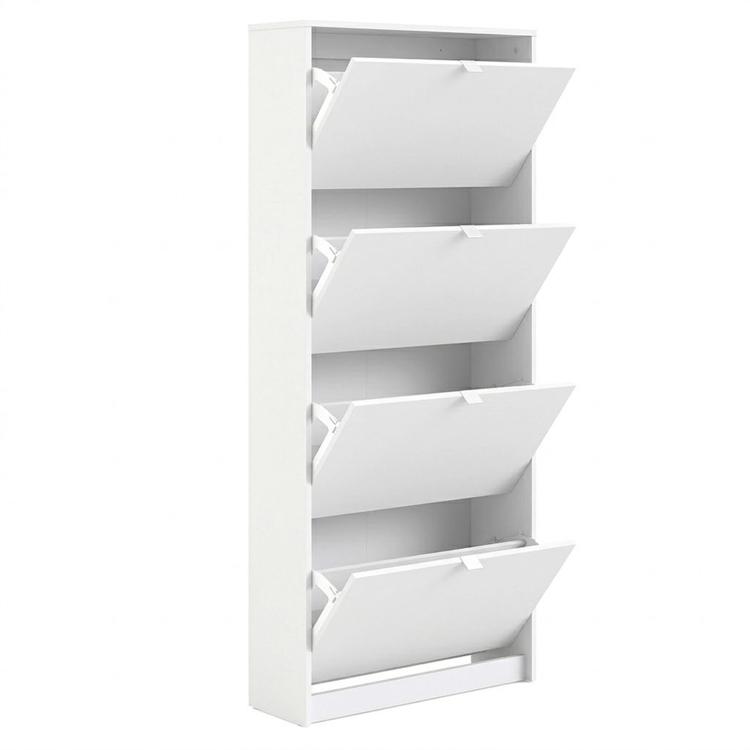 Scarpiera Sobral 4 Ante Salvaspazio Mobile Porta Scarpe Capiente Moderno Per Ingresso Corridoio Camera Struttura Resistente 162 x 25 x 71 Cm Bianco
