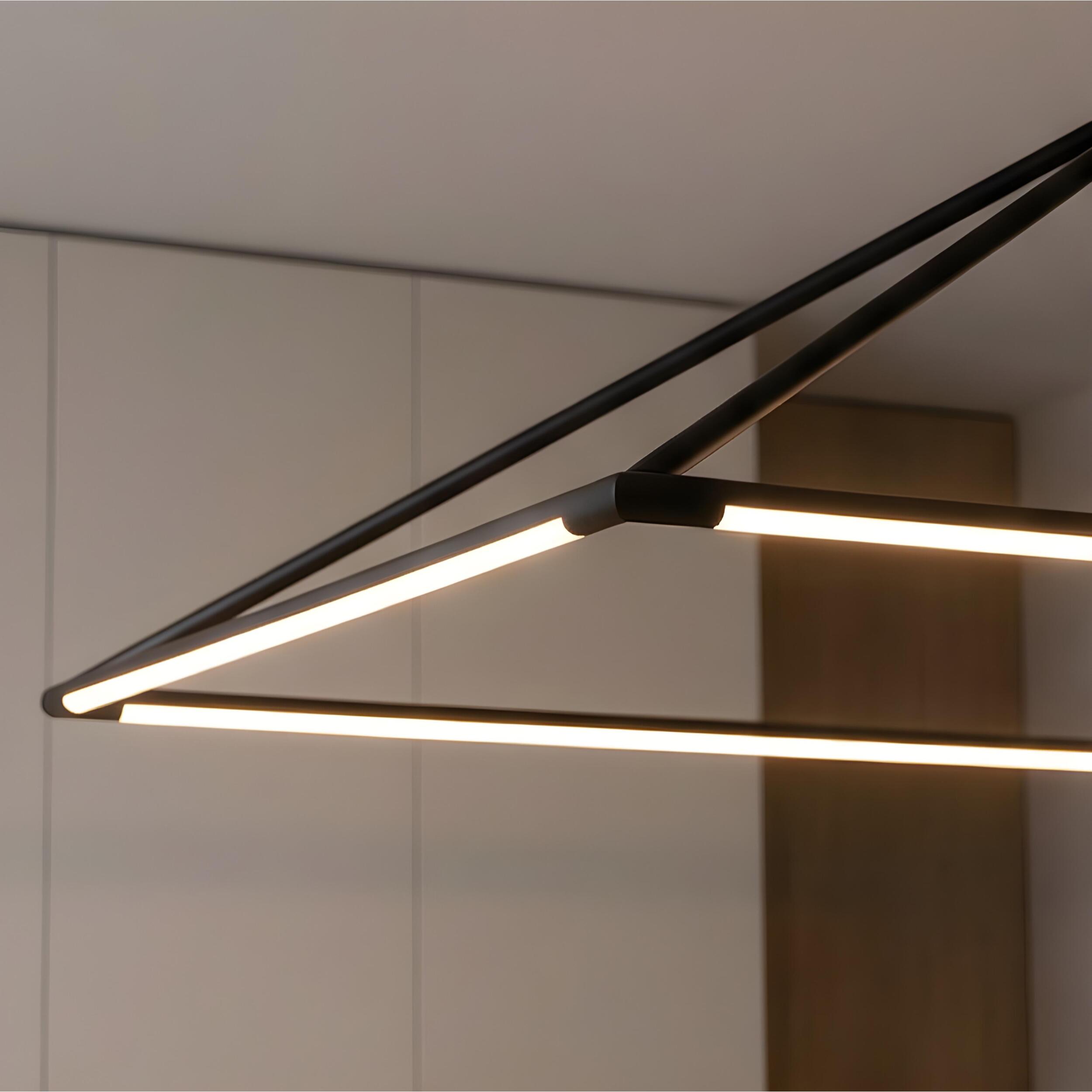 LEDS C4 Lámpara Colgante Tubs 1200MM LED 53.5W Blanco Cálido 3000K Negro para Interior,