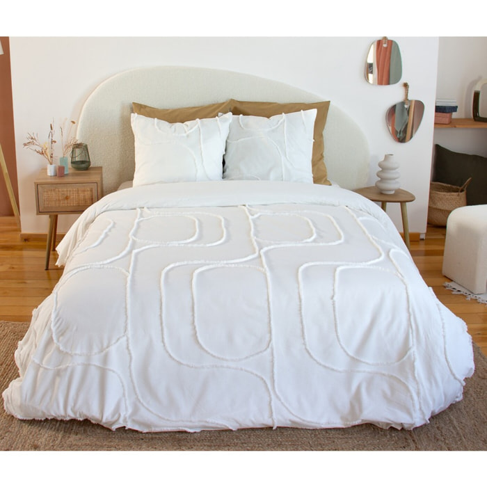 Parure housse de couette coton blanc