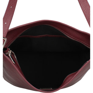 Borsa a spalla da donna Made in Italy - Modello Zelia Plus - 100% pelle - 29.0 x 32.0 x 17.5 cm