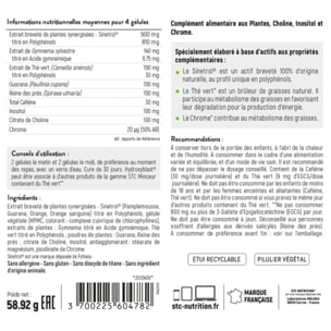 STC NUTRITION - Hydroxyblast - Complément alimentaire brûle-graisse extra fort et coupe-faim - Perte de poids - Ingrédients d'origine naturelle - Actif breveté Sinetrol - 100% vegan - Pilulier de 120 gélules végétales