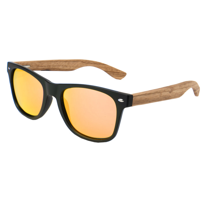 Gafas de sol OCEAN BEACH WOOD - De madera negro con patillas marrón y / Revo roja