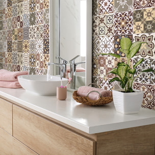 Stickers muraux - Sticker Mural Carrelage adhésif Cuisine Salle de Bain - 24 STICKERS CARRELAGES AZULEJOS JAVIERNA