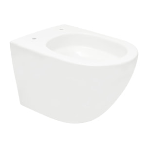 S-Line Pro WC suspendu sans bride Vortex en céramique avec abattant SoftClose et fixations invisibles, blanc (WC01T)