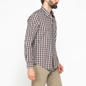 CAMICIA FANTASIA TINTO FILO CON COLLO BUTTON-DOWN