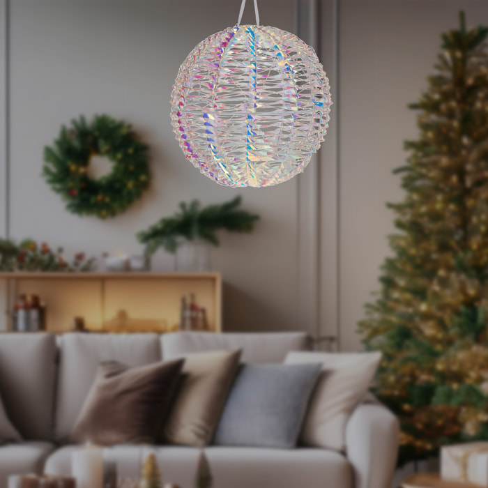 bola metálica luminosa con 720 micro led de diseño retorcido luces arco iris 40cm
