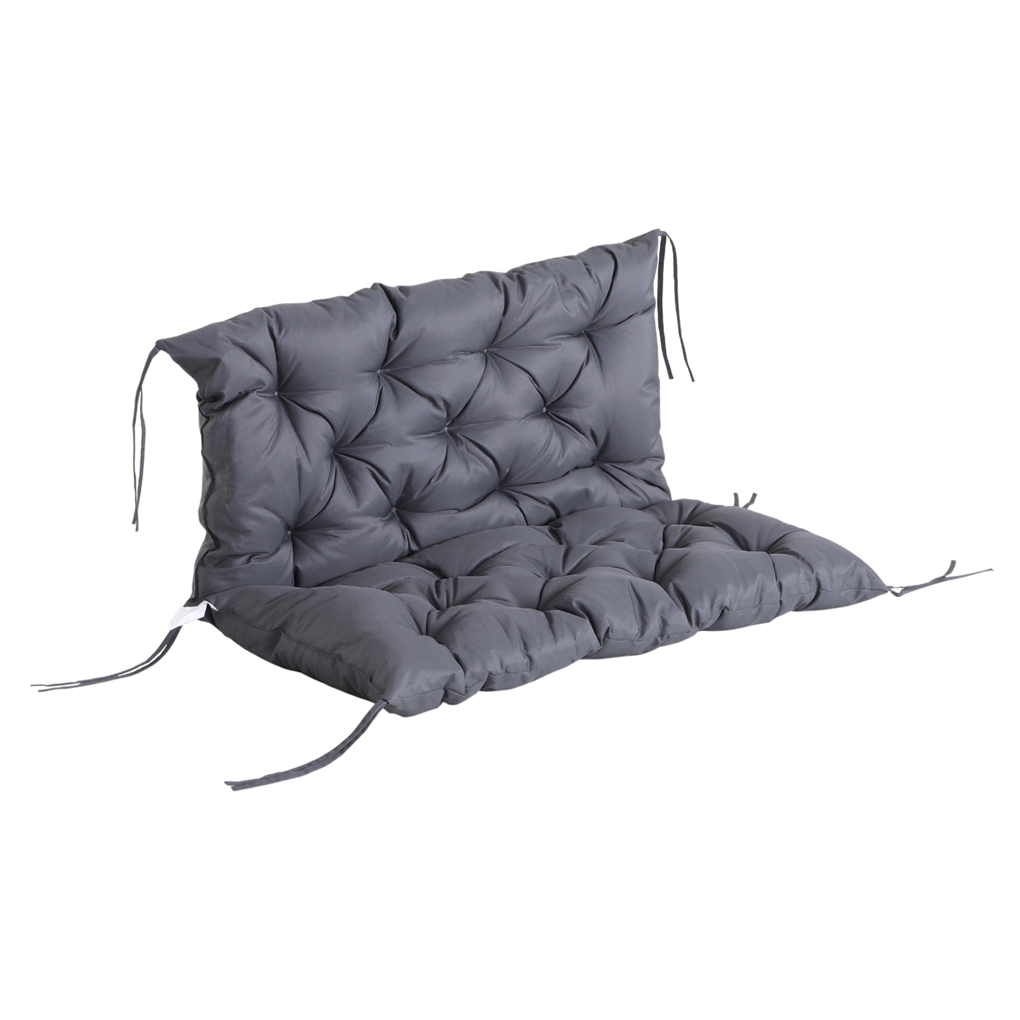 Cojín para Banco de 2 Plazas con Respaldo 100x98x8 cm para Jardín Terraza Gris