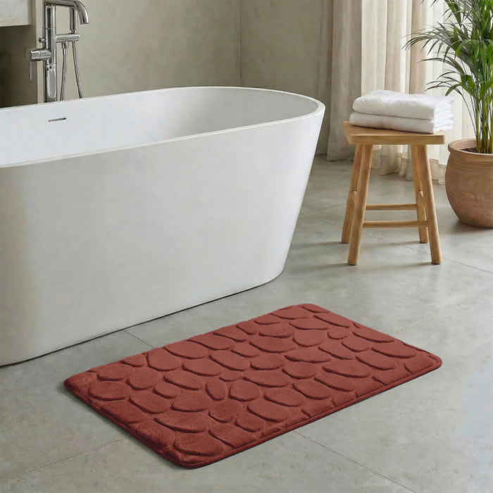 Tapis de bain Microfibre PEBBLE Terracotta MSV