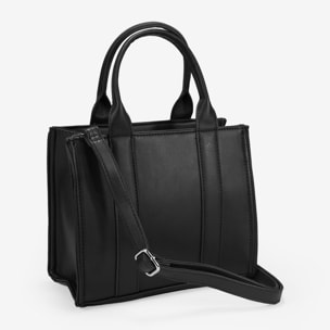 Bolso de mano negro con cremallera