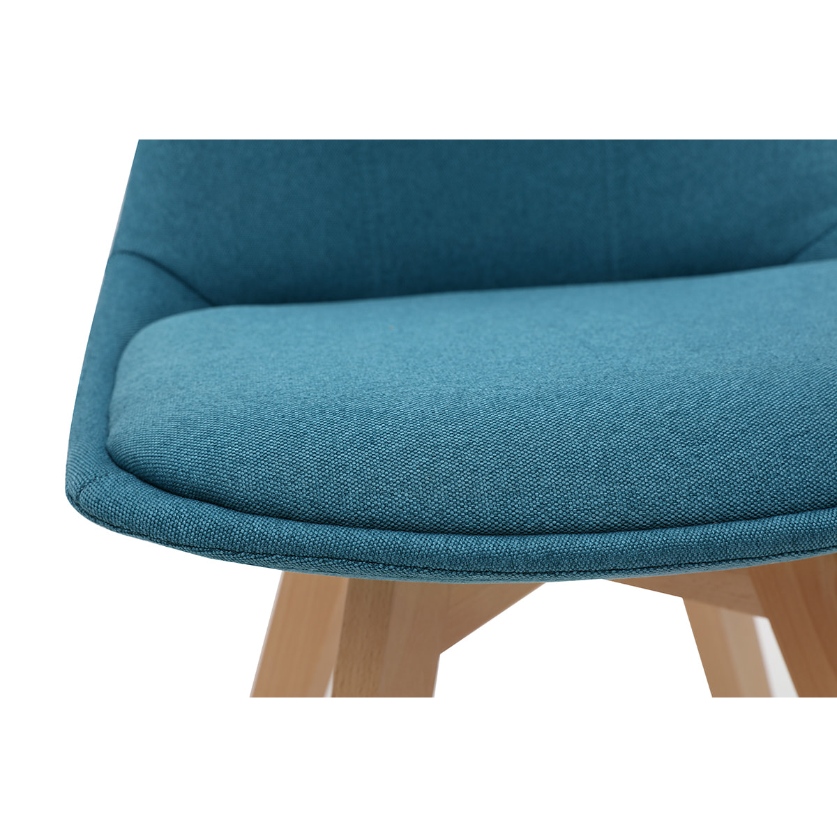 Chaises scandinaves en tissu bleu canard et bois clair (lot de 2) MATILDE