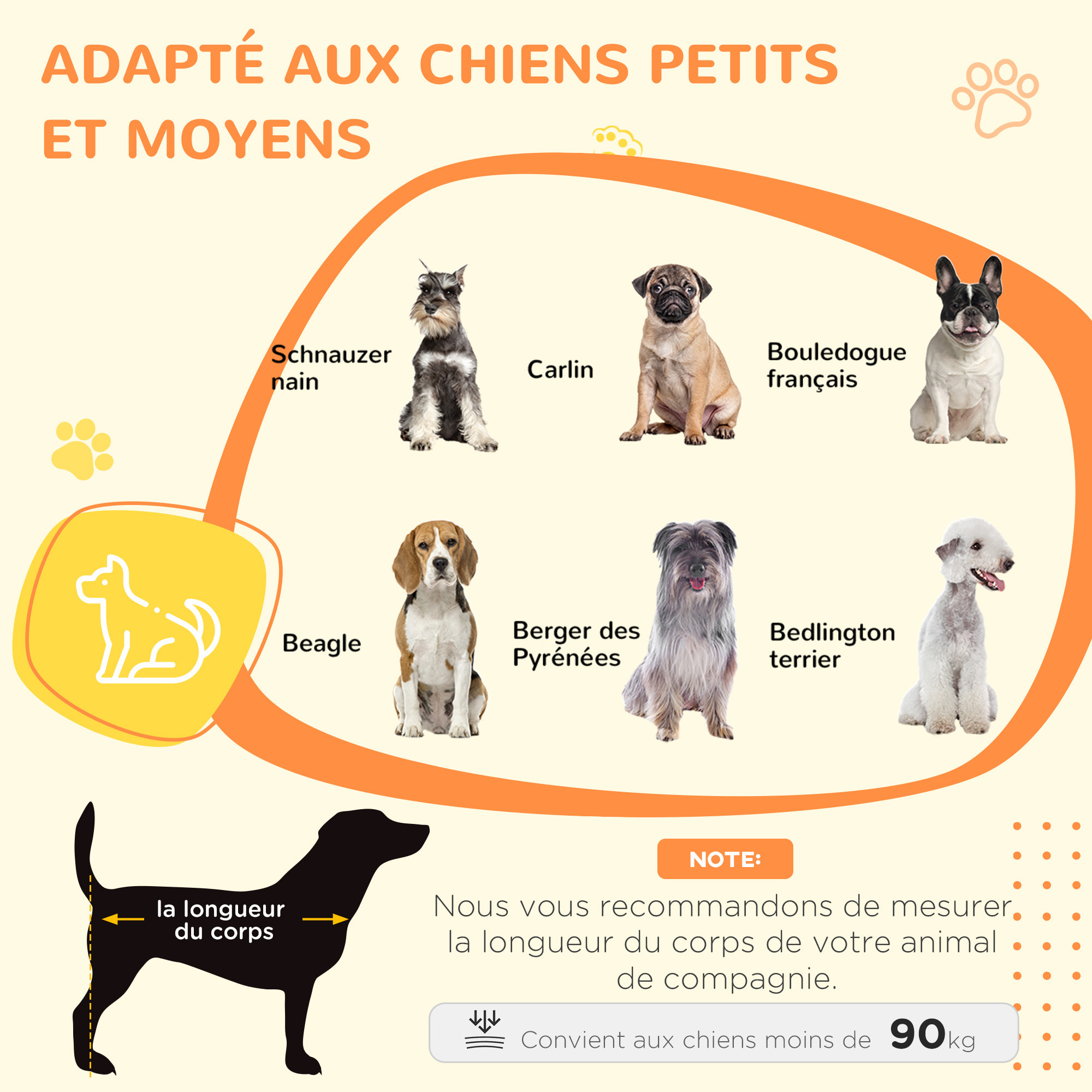 Cage pour chien animaux sur pied - porte verrouillable - acier noir panneaux blanc chêne clair