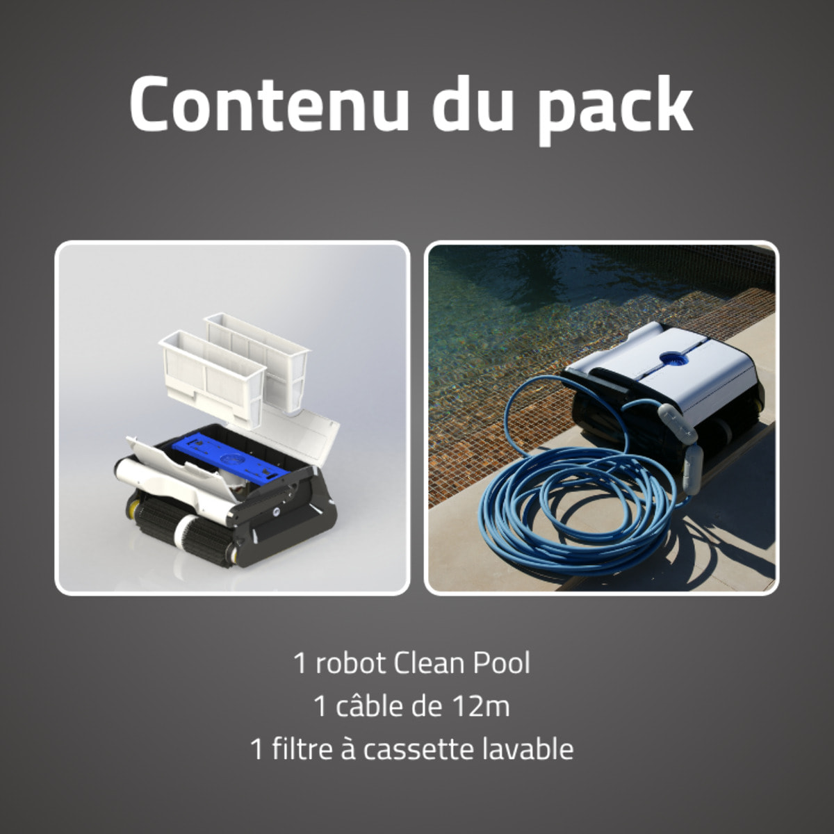 Bestway Robot piscine Clean Pool nettoyage fond et parois 32 m² max