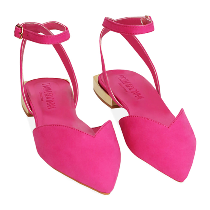 Ballerine slingback fucsia in microfibra