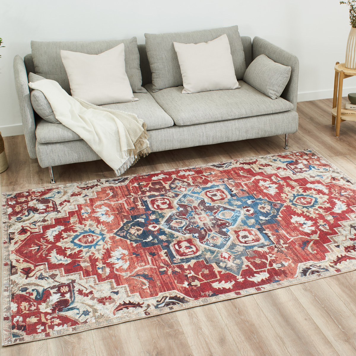 Radom - tapis vintage coloré lavable en machine à 30°c, multicolore